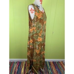Vintage Style Studio Long Maxi Dress Size L Rayon Lightweight Animal Print